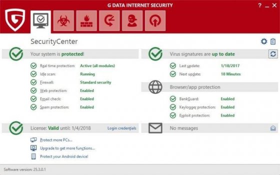 g-data internet security screenshot