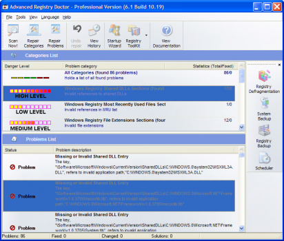 Advanced Registry Doctor Pro registry cleaners screenshot