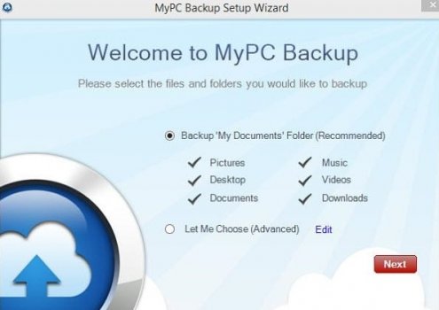 MyPCBackup online backup screenshot