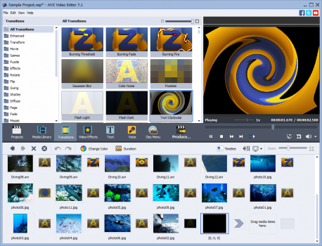 AVS Video Editor 7.5 video editing software screenshot