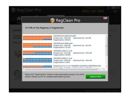RegClean Pro registry cleaners screenshot