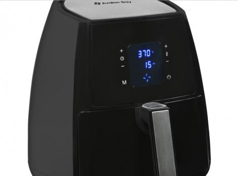 Avalon Bay AB-220SS black air fryer with blue led display 