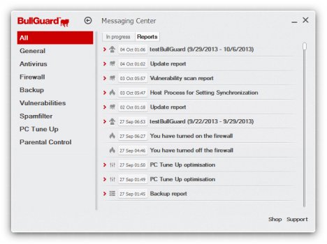 bullguard antivirus anti malware messaging center window