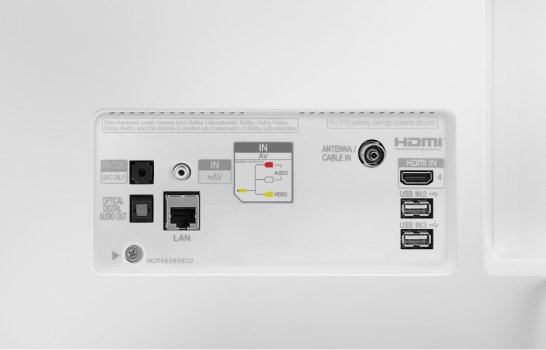 LG OLED65C7P 4K tv controls inputs back
