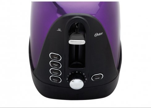 Oster Jelly Bean 2-slice pop-up toaster purple controls